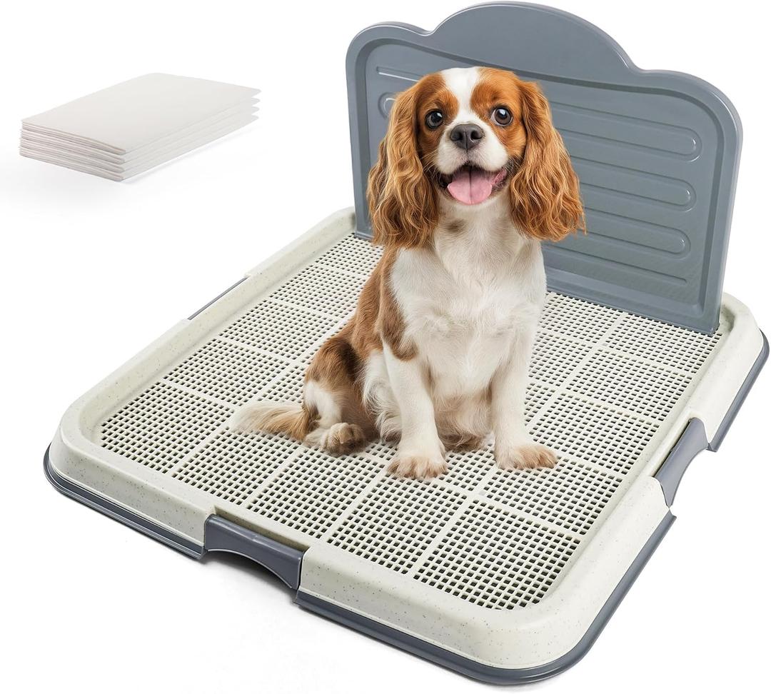 PAWISE Dog Pee Pad Holder Tray with Splash Guard, 23.6" Puppy Potty Training Pad Tray, Puppy Litter Box with High-Wall, Indoor Pet Toilet for Medium Sized Dogs