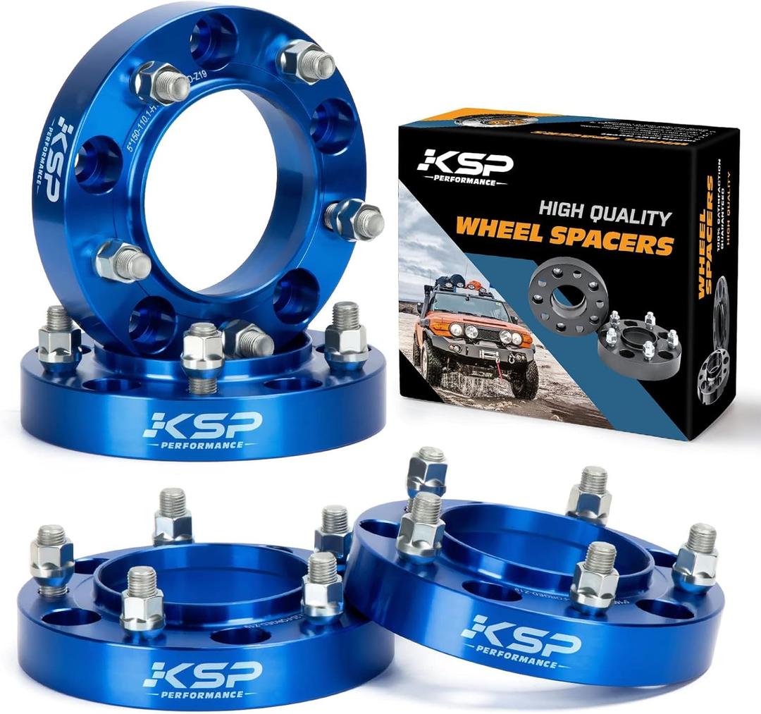 KSP 5X150 Spacers Compatible with To-yo-ta Tundra 2007-2021/Sequoia 2008-2021/Land Cruiser 2009-2016, 1.25inch 5 Lug Wheel Spacers for Lexus LX570 2008-2016 with M14x1.5 Studs 110mm Hub Bore, 4 Pcs