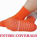 Toddler Grip Crew Socks With Grippers Boys Girls Kids 1-3/3-5/5-7T 6 Pairs (Rainbow)