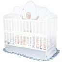 Orzbow Crib Tent to Keep Baby from Climbing Out | Breathable Pop Up Mosquito Net for Crib Net to Keep Baby in, Canopy with Upgrade Strong Rods and Durable Encrypted Mesh, White, Large