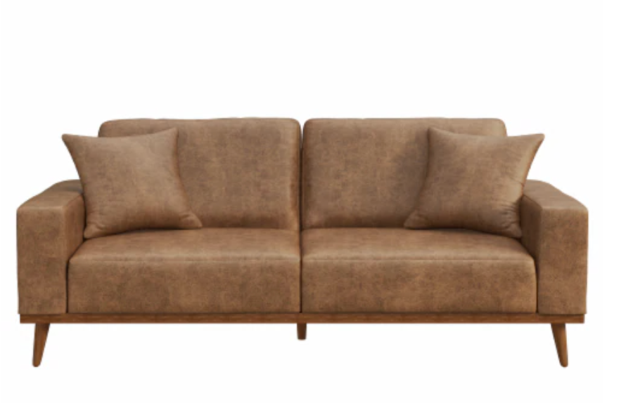 Telora Caramel Chair and 
Emerald Home Furnishings LakeView Presley Sofa - Brown