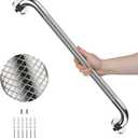 Anti Slip Shower Grab Bar 36 Inch, YuanDe Chrome Stainless Steel Bath Grab Bar, Knurled Bathroom Safety Rail, Shower Handrail Support, Handicap Elderly Balance Assist Handles-1.25" Diameter