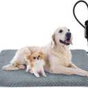 INVENHO Pet Heating Pad, Waterproof Adjustable Temperature Dog Cat Heating Pad with Timer, Indoor Pet Heated Pad for Cats Dogs Electric Pads for Dogs Cats, Pet Heated Pad (L: 35" x 24") (Grey)