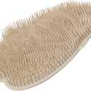 Angoily Wall-Mounted Back Scrubber for Shower Hands-Free Exfoliating Body and Foot Scrubber with Non-Slip Suction Cups TPE Material 11.8X10 Inches