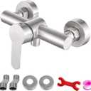 Stainless Steel Wall Mounted Shower Faucet Shower Mixer Manual Control Plumbing Valve Switch Bathroom Tap for Cold and Hot Water