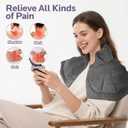 Microwave Heating Pad for Neck Shoulder and Back Pain, Weighted Microwavable Heated Neck Wrap with Lavender Scent for Hot and Cold Compress, Large Size (Grey)
