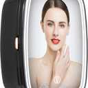Mini Fridge, 6L Skincare Fridge with LED light and HD Mirror, AC/DC Makeup Fridges for Skin Care, Cosmetic Storage, Chill Face Mask Drink, Small Refrigerator for Bedroom Dorm Desktop, Black