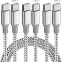 KYEHD USB C Cable3 Pack 10FT 60W Fast Charging USB C to USB C Cable, Durable Type C Charger Cable for iPhone 17/16/15/iPad MacBook CarPlay and More-Grey White