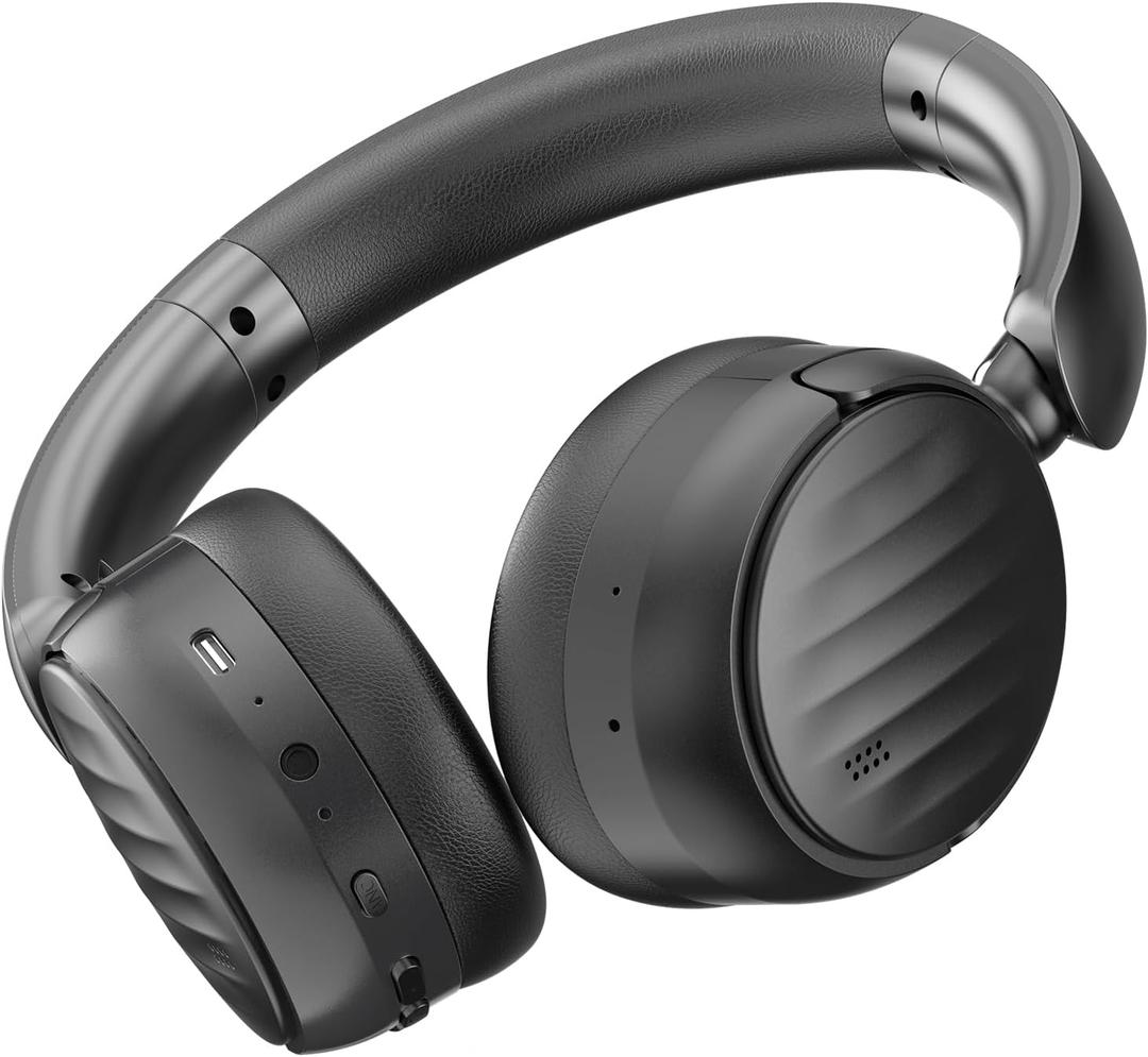Bluetooth Headphones with Active Noise Cancelling (ANC), Wireless Over Ear Bluetooth Headsets with 35H Playtime, Travel, Black