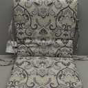 Arden Outdoor Midback Chair Cushion, 18 x 16.5, Rain-Proof, Fade Resistant Neutral Aurora Damask