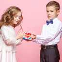 28PCS Pack Kids Valentines Day Cards with Mini Pop Fidget Keychain Valentines Day Gifts for Kids School Classroom, Valentines for Kid Class Valentines Exchange Cards