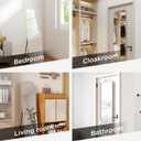 SCWF-GZ 57x16 Door Hanging Full Length Mirror, Floor Stand (Height 5.7ft just Body in1.3ft) Wall Mounted Metal Frame Rectangle Dressing Mirrors for Bedroom Bathroom Room 57 inch Silver