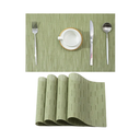 Table Placemats Set of 6 - PVC Heat-Resistant Placemats Washable Kitchen Table Mats Double Sided Placemats Easy to Clean Suitable for Dining Table Kitchen Restaurant (Green)