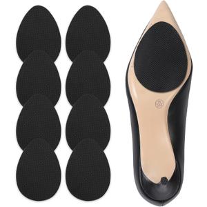 Ashoesert's Shoe Sole Protector for Heels,Shoe Grips on Bottom of Shoes, Anti Slip Shoe Grips,Non Slip Shoe Pads,Non Slip Pads for Shoes, Shoe Gummies for Heels (3.5"2.5", Black - 4 Pairs)