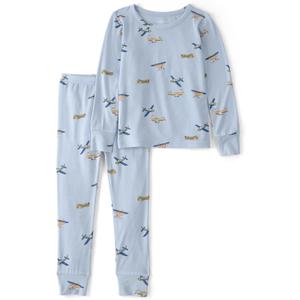 Carter's Baby Girls' Purelysoft Long-sleeve 2-piece Pajamas (Blue Vintage Plane)