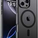 SUPFINE Magnetic for iPhone 16 Pro Case (Compatible with MagSafe) (Military Grade Drop Protection) Translucent Matte Shockproof with Anti-Fingerprint Phone Cover,Black