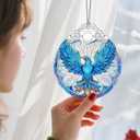 5 x Stained Glass Ornament, Christmas Ornament, Hanging Ornaments for Home Decor & Christmas Tree Ornaments Exquisite Holiday Decor, Xmas Gifts & Holiday Present - Phoenix