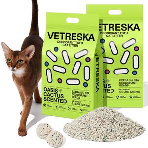 VETRESKA Tofu Cat Litter,Odor Control, Cactus 5.5lb