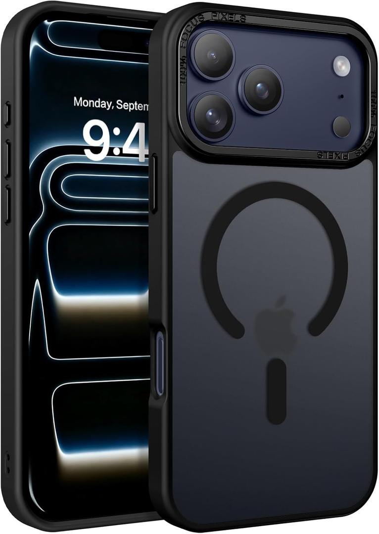 BENTOBEN Magnetic for iPhone 17 Pro Case 6.3" 2025, [Compatible with Magsafe] Slim Cute Matte Translucent Shockproof Drop Protective Bumper Women Men Phone Cover for iPhone 17 Pro, Black