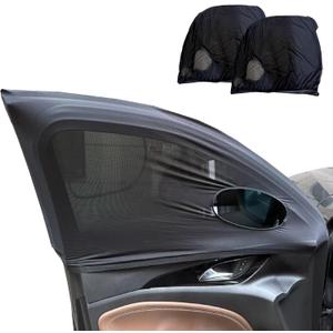Car Front Window Shades, OUTTDID 2 Pack Side Window Sun Shades,Stretchy Mosquito Net Cover Fit Cars SUVs - Up to 31.5x49.6