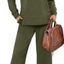 XIEERDUO Women's 2 Piece Lounge Sets Side Slit Outfits Wide Leg Tracksuit Comfy Loungewear Fashion Sweatsuit S-3XL (XX-Large, Army Green)