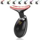 Light Based Multifunctional Facial Massager, 7 Color Portable Face Massager Tool for Skin Care, Glossy Black