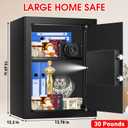 3.3 Cuft Large Home Safes Water and Fireproof with Digital Keypad & Key Lock, Security Safes for Home with DIY Removable Shelf, Anti-Pry Safe Box for Money Documents Jewelry, 19.69"H x13.78"W x 12.2"D