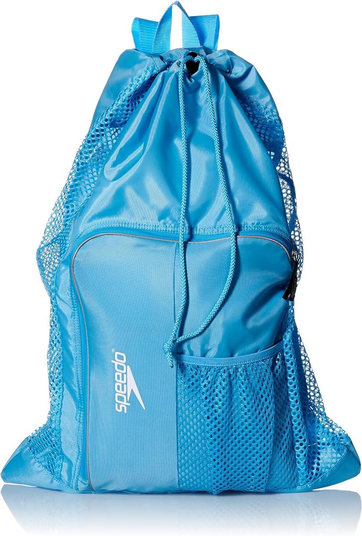 Speedo Unisex-Adult Drawstring Deluxe Ventilator Mesh Equipment Bag (Blue Grotto)