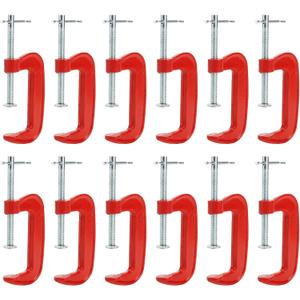 12 PCS 3 Inch C Clamps, Malleable Iron G Clamps with 3 Inch Jaw Opening for Woodworking, Welding
