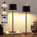 2 Pack Cordless Table Lamp Rechargeable, 5600mAh Battery Operated LED Table Lamps, Touch Control & 3 Color Stepless Dimming Wireless Lamp, Portable Indoor/Outdoor Table Light for Bedroom/Living Room