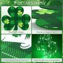 16 Pieces St. Patrick's Day Decorations Outdoor Yard Signs with Stakes LED Light Lawn Sign 11.8 Inch Waterproof Shamrock Green Plaid Glitter Decoration for St. Patrick's Day Garden Party Home