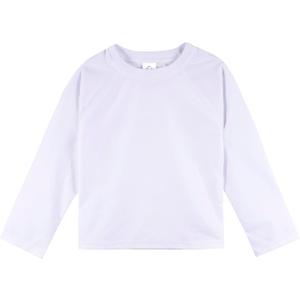 Gerber Unisex Baby Toddler UPF 50+ Long Sleeve Rashguard Swim Shirt (12 Months, White)