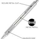 Zebra Pen F-701 Ballpoint Black Ink Fine Point 0.8mm Pen, Heavy Duty, Durable Stainless Steel Barrel, Knurled Grip, Silent Retractable Plunger, Ideal for Tactical Use, 3-Pack Plus 2 Refills (29412)