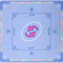 Mahjong Mat for Table, 31.5x31.5 Inch Square, Blue, Adults 36+, Tabletop Gaming Accessory