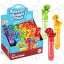 Roberly Dinosaur Bubbles Party Favors for Kids, 24Pcs Refill Bubble Wands Toys Bulk Dinosaur Themed Birthday Party Treats Goodie Bag Stuffers Classroom Prizes Gifts for Boys Girls
