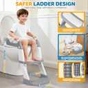 Orzbow Potty Training Seat, Toddler Toilet Seat with Step Stool Ladder, 2-in-1 Toddler Potty Training Toilet Chair for Kids Boys Girls - 5-Level Adjustable Height | Splash Guard | Anti Slip Pad, Grey