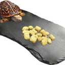 Tfwadmx Reptile Basking Platform,11''x5.5'' Tortoise Rock Plate Feeding Food Bowl Dish Feeding Slate Turtle Bathing Resting Platform for Lizard Gecko Bearded Dragon Chameleon Snake Frog