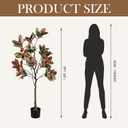 Hoteam 5ft Fall Faux Trees for Porch Artificial Magnolia Tree with Planter