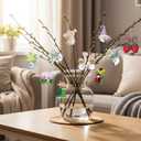 Leinuosen 50 Pcs Spring Flower Wood Ornaments Vintage Spring Floral Gnome Strawberry Wooden Hanging Cutouts Ornaments for Home Crafts Easter Summer Birthday Wedding Party Decorations (Purple)