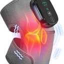 Heated Knee Massager, Foot Massager with Heat, Shoulder Massagers with Heat, Knees Warmers Wrap, 3-in-1 Vibration Heating Pad for Knee, Shoulder, and Elbow, Adjustable Size, Gifts for Dad Mom (Grey)