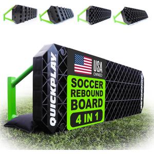 QuickPlay Replay Station 4-in-1 Soccer Rebounder Board - Portable Rebound Board for Backyard - Dual Surface, Dual Angle Soccer Passing Board for Passing & Reaction Skills - Soccer Training Equipment
