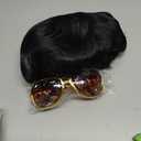 Bettecos 4pcs Set 50s Rock Wig with Sunglasses and Necklace for Men Singer Rocker Costume Wigs for Cosplay Halloween Party (Adults)