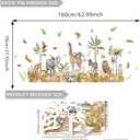 Large Safari Animals Boho Tropical Rainforest Leaves Tree Wall Stickers Jungle Animals Giraffe Elephant Lion Leopard Parrot Wall Decals for Living Room Bed Room Class Room Wall Dcor