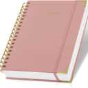 Aesthetic Thick Spiral Notebook Journal For Women in B5 Format - Stylish Linen Hardcover College Ruled Note Book w 300 Lined Pages - Cute Supplies For Bible Study & Staying Organized at Work or School (Pink)