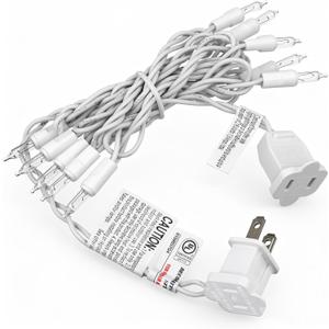 Mini Christmas Lights String Warm White Vintage Short Strand String Lights, Clear Bulbs Wire Fit Light up Christmas Decorations(10 Bulbs Connectable,5ft,White)