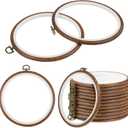 Oqqlin 15 Pcs Round Embroidery Hoops, 6 Inch Durable Imitated Wood Cross Stitch Hoop Ring Circle Rubber Embroidery Hoops Frame for Sewing, DIY, Craft, Hanging Ornaments Decor