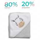 Spasilk 23-Piece Soft Terry Hooded Bath Towel and Washcloth Gift Set, 3 Baby Towels and 20 Baby Washcloths for Unisex Newborn Bath Essentials, Ideal, White Zebra