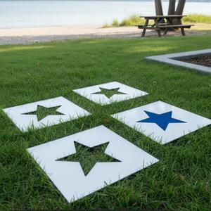 Cinnvoice 4 Pcs Large Star Stencil for Painting 22.05"L x 2.56"W 4th of July Star Stencil for Yard and Lawn Reusable Plastic Templates for Walls Wood Fabric Glass DIY Art Crafts Home Decor
