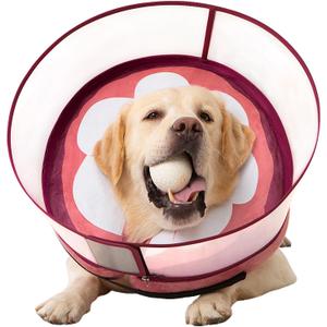 Inflatable Dog Cone Collar for Large Medium Small Dogs, Soft Dog Donut Collar Adjustable Recovery Cone for Pets After Surgery, Extra Enhanced Anti-Licking Guard Shield (Mangosteen, Large)
