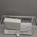 Narrow Dish Drying Rack for Kitchen Counter Auto Drain Iron Dish Drainer with Removable Cutlery Basket, White